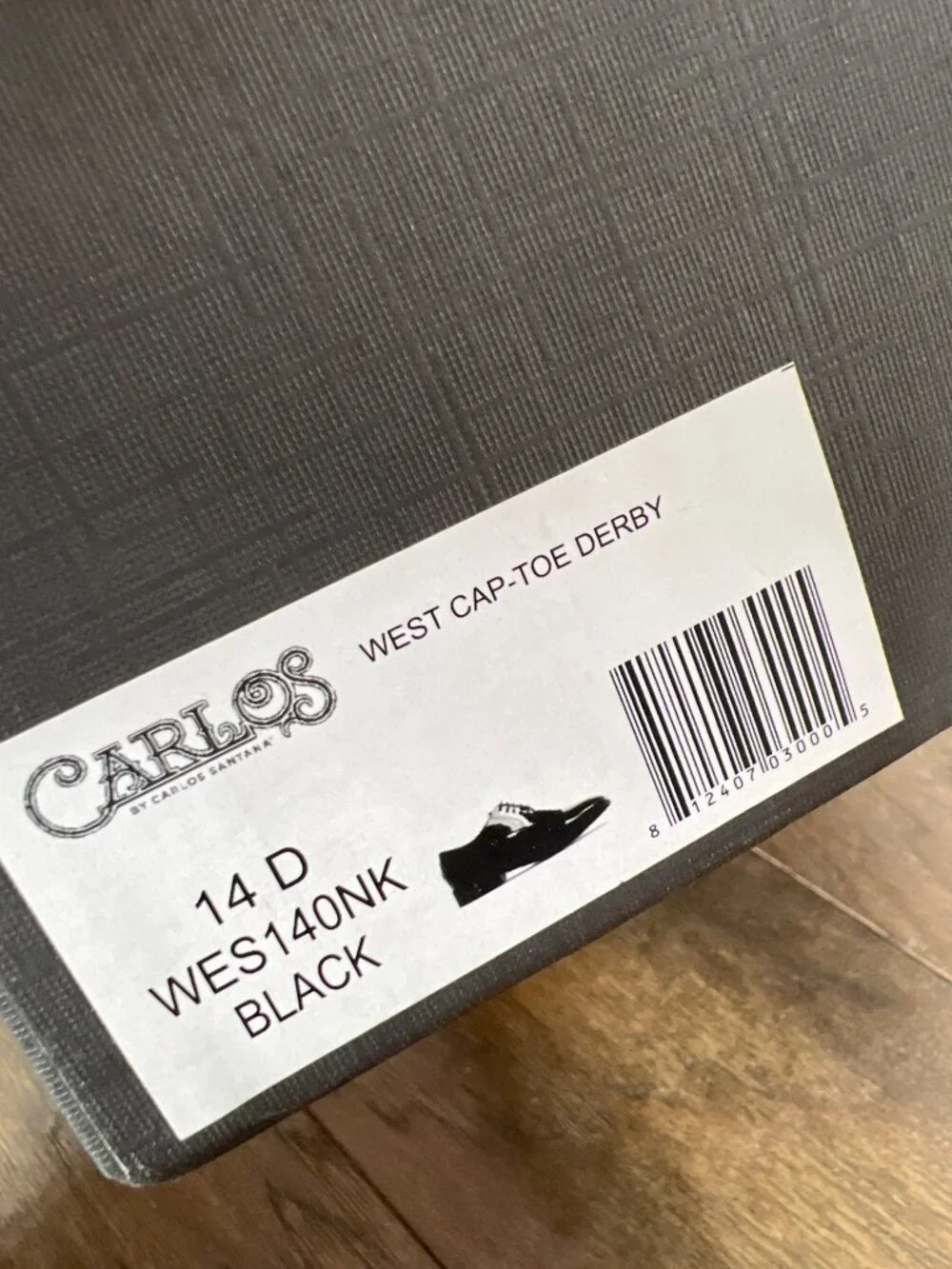 CARLOS BY CARLOS SANTANA West Cap-Toe Leather Derby Black Sz 14D EUC
